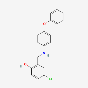 molecular formula C19H16ClNO2 B2772582 4-Chloro-2-{[(4-phenoxyphenyl)amino]methyl}phenol CAS No. 1223887-94-2