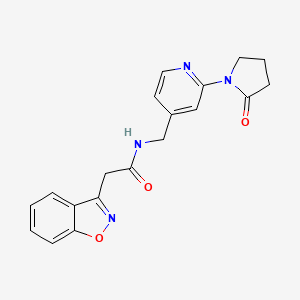 molecular formula C19H18N4O3 B2772583 2-(苯并[3,4-d]异噁唑-3-基)-N-((2-(2-氧代吡咯烷-1-基)吡啶-4-基)甲基)乙酰胺 CAS No. 2034422-34-7