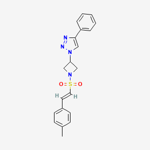 molecular formula C20H20N4O2S B2772585 (E)-1-(1-((4-methylstyryl)sulfonyl)azetidin-3-yl)-4-phenyl-1H-1,2,3-triazole CAS No. 2035023-17-5