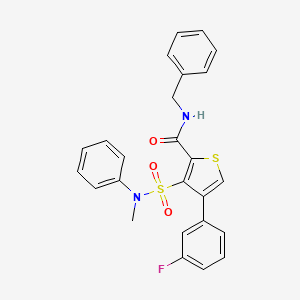 molecular formula C25H21FN2O3S2 B2772592 N-benzyl-4-(3-fluorophenyl)-3-[methyl(phenyl)sulfamoyl]thiophene-2-carboxamide CAS No. 1105250-15-4