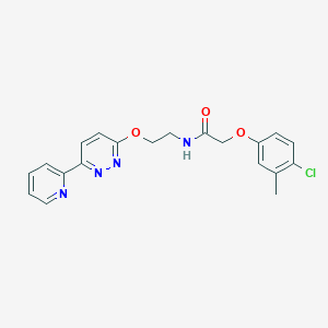 2-(4-chloro-3-methylphenoxy)-N-(2-((6-(pyridin-2-yl)pyridazin-3-yl)oxy)ethyl)acetamide