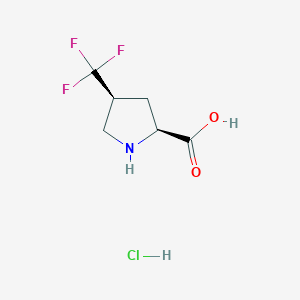 molecular formula C6H9ClF3NO2 B2772611 (2S,4S)-4-(trifluoromethyl)pyrrolidine-2-carboxylic acid hydrochloride CAS No. 1384424-55-8