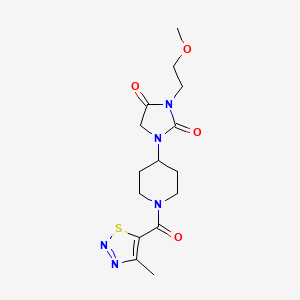 3-(2-Methoxyethyl)-1-(1-(4-methyl-1,2,3-thiadiazole-5-carbonyl)piperidin-4-yl)imidazolidine-2,4-dione