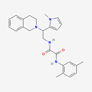 molecular formula C26H30N4O2 B2772621 N1-(2-(3,4-dihydroisoquinolin-2(1H)-yl)-2-(1-methyl-1H-pyrrol-2-yl)ethyl)-N2-(2,5-dimethylphenyl)oxalamide CAS No. 1049455-55-1