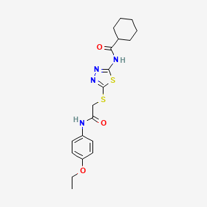 N-[5-[2-(4-ethoxyanilino)-2-oxoethyl]sulfanyl-1,3,4-thiadiazol-2-yl]cyclohexanecarboxamide