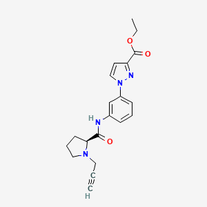 ethyl 1-{3-[(2S)-1-(prop-2-yn-1-yl)pyrrolidine-2-amido]phenyl}-1H-pyrazole-3-carboxylate