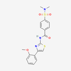 molecular formula C19H19N3O4S2 B2772635 4-(dimethylsulfamoyl)-N-[4-(2-methoxyphenyl)-1,3-thiazol-2-yl]benzamide CAS No. 325977-80-8