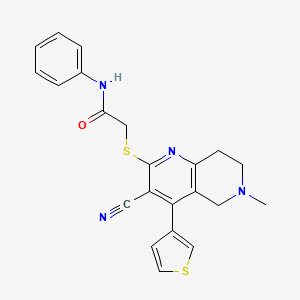 2-{[3-cyano-6-methyl-4-(3-thienyl)-5,6,7,8-tetrahydro[1,6]naphthyridin-2-yl]sulfanyl}-N-phenylacetamide