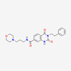 molecular formula C24H28N4O4 B2772640 N-[3-(4-morpholinyl)propyl]-2,4-dioxo-3-(2-phenylethyl)-1H-quinazoline-7-carboxamide CAS No. 892283-42-0