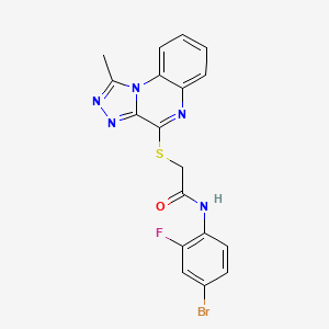 molecular formula C18H13BrFN5OS B2772647 N-(4-bromo-2-fluorophenyl)-2-((1-methyl-[1,2,4]triazolo[4,3-a]quinoxalin-4-yl)thio)acetamide CAS No. 1251557-97-7