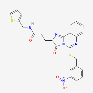 3-(5-{[(3-nitrophenyl)methyl]sulfanyl}-3-oxo-2H,3H-imidazo[1,2-c]quinazolin-2-yl)-N-[(thiophen-2-yl)methyl]propanamide