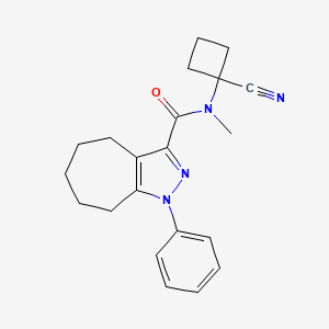 molecular formula C21H24N4O B2772668 N-(1-cyanocyclobutyl)-N-methyl-1-phenyl-1H,4H,5H,6H,7H,8H-cyclohepta[c]pyrazole-3-carboxamide CAS No. 1356678-64-2