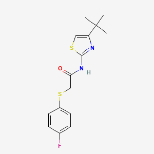 molecular formula C15H17FN2OS2 B2772674 N-(4-(tert-butyl)thiazol-2-yl)-2-((4-fluorophenyl)thio)acetamide CAS No. 896343-25-2
