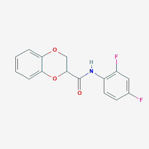 molecular formula C15H11F2NO3 B2772678 N-(2,4-difluorophenyl)-2,3-dihydrobenzo[b][1,4]dioxine-2-carboxamide CAS No. 530126-00-2