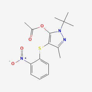 1-tert-butyl-3-methyl-4-[(2-nitrophenyl)thio]-1H-pyrazol-5-yl acetate