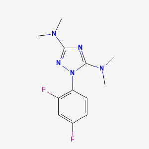 molecular formula C12H15F2N5 B2772686 1-(2,4-difluorophenyl)-N~3~,N~3~,N~5~,N~5~-tetramethyl-1H-1,2,4-triazole-3,5-diamine CAS No. 251307-24-1