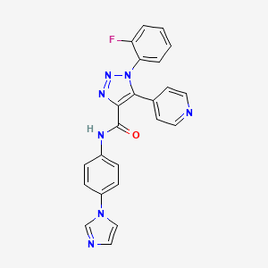 molecular formula C23H16FN7O B2772690 1-(2-Fluorophenyl)-N-(4-imidazol-1-ylphenyl)-5-pyridin-4-yltriazole-4-carboxamide CAS No. 2380009-90-3