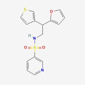 molecular formula C15H14N2O3S2 B2772691 N-[2-(furan-2-yl)-2-(thiophen-3-yl)ethyl]pyridine-3-sulfonamide CAS No. 2097935-28-7