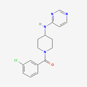molecular formula C16H17ClN4O B2772693 (3-Chlorophenyl)-[4-(pyrimidin-4-ylamino)piperidin-1-yl]methanone CAS No. 2415543-34-7
