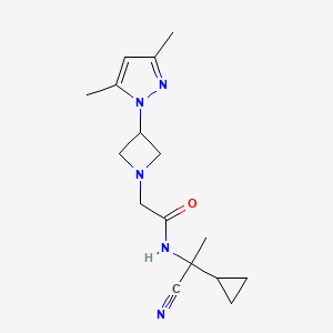 molecular formula C16H23N5O B2772699 N-(1-cyano-1-cyclopropylethyl)-2-[3-(3,5-dimethyl-1H-pyrazol-1-yl)azetidin-1-yl]acetamide CAS No. 1333796-94-3