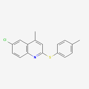 molecular formula C17H14ClNS B2772709 6-Chloro-4-methyl-2-[(4-methylphenyl)sulfanyl]quinoline CAS No. 338749-89-6