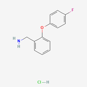 molecular formula C13H13ClFNO B2772710 2-(4-Fluorophenoxy)benzylamine hydrochloride CAS No. 1002557-25-6