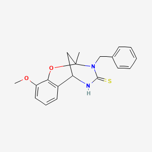 molecular formula C19H20N2O2S B2772715 3-benzyl-10-methoxy-2-methyl-5,6-dihydro-2H-2,6-methanobenzo[g][1,3,5]oxadiazocine-4(3H)-thione CAS No. 946330-52-5