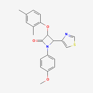 molecular formula C21H20N2O3S B2772736 3-(2,4-Dimethylphenoxy)-1-(4-methoxyphenyl)-4-(1,3-thiazol-4-yl)azetidin-2-one CAS No. 1210292-31-1