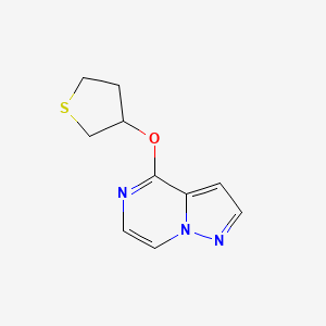 molecular formula C10H11N3OS B2772737 4-(Thiolan-3-yloxy)pyrazolo[1,5-a]pyrazine CAS No. 2175978-96-6