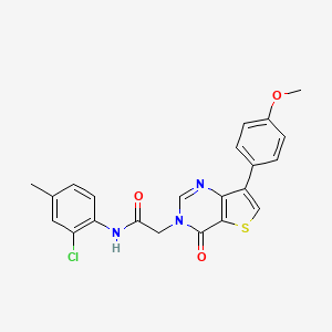 molecular formula C22H18ClN3O3S B2772739 N-(2-chloro-4-methylphenyl)-2-[7-(4-methoxyphenyl)-4-oxothieno[3,2-d]pyrimidin-3(4H)-yl]acetamide CAS No. 1207048-60-9