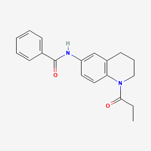molecular formula C19H20N2O2 B2772744 N-(1-propionyl-1,2,3,4-tetrahydroquinolin-6-yl)benzamide CAS No. 954024-11-4