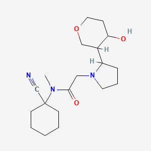 molecular formula C19H31N3O3 B2772760 N-(1-Cyanocyclohexyl)-2-[2-(4-hydroxyoxan-3-yl)pyrrolidin-1-yl]-N-methylacetamide CAS No. 2109264-01-7