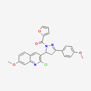 (5-(2-chloro-7-methoxyquinolin-3-yl)-3-(4-methoxyphenyl)-4,5-dihydro-1H-pyrazol-1-yl)(furan-2-yl)methanone