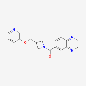 molecular formula C18H16N4O2 B2772788 [3-(Pyridin-3-yloxymethyl)azetidin-1-yl]-quinoxalin-6-ylmethanone CAS No. 2380010-22-8
