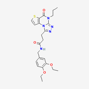 molecular formula C24H29N5O4S B2772794 N-(3,4-二乙氧基苯甲基)-3-(5-酮-4-丙基-4,5-二氢噻吩并[2,3-e][1,2,4]三唑并[4,3-a]嘧啶-1-基)丙酰胺 CAS No. 1190011-04-1