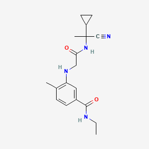 molecular formula C18H24N4O2 B2772809 3-({[(1-cyano-1-cyclopropylethyl)carbamoyl]methyl}amino)-N-ethyl-4-methylbenzamide CAS No. 1241285-96-0