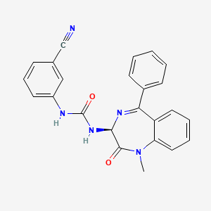 molecular formula C24H19N5O2 B2772811 1-(1-methyl-2-oxo-5-phenyl-2,3-dihydro-1H-1,4-diazepin-3-yl)-3-(3-nitrilophenyl)urea CAS No. 145878-00-8