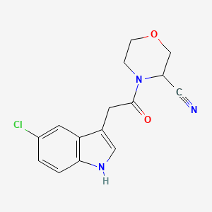molecular formula C15H14ClN3O2 B2772823 4-[2-(5-chloro-1H-indol-3-yl)acetyl]morpholine-3-carbonitrile CAS No. 1394699-63-8