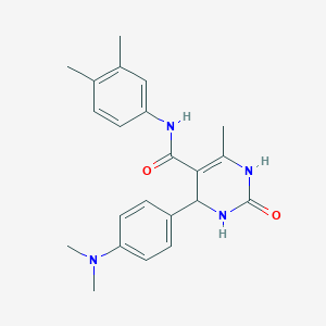 molecular formula C22H26N4O2 B2772828 4-(4-(dimethylamino)phenyl)-N-(3,4-dimethylphenyl)-6-methyl-2-oxo-1,2,3,4-tetrahydropyrimidine-5-carboxamide CAS No. 406690-54-8