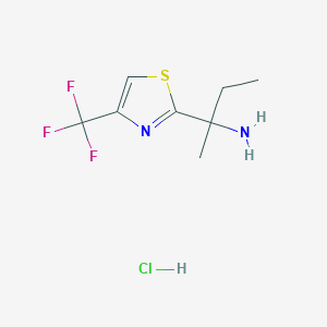 molecular formula C8H12ClF3N2S B2772832 2-[4-(Trifluoromethyl)-1,3-thiazol-2-yl]butan-2-amine;hydrochloride CAS No. 2445794-82-9