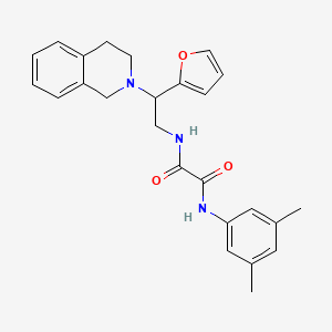 molecular formula C25H27N3O3 B2772838 N1-(2-(3,4-dihydroisoquinolin-2(1H)-yl)-2-(furan-2-yl)ethyl)-N2-(3,5-dimethylphenyl)oxalamide CAS No. 898433-27-7