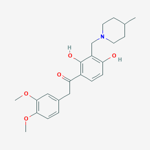 molecular formula C23H29NO5 B2772841 1-(2,4-Dihydroxy-3-((4-methylpiperidin-1-yl)methyl)phenyl)-2-(3,4-dimethoxyphenyl)ethanone CAS No. 1021205-99-1