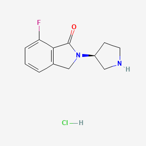 molecular formula C12H14ClFN2O B2772842 (S)-7-Fluoro-2-(pyrrolidin-3-yl)isoindolin-1-one hydrochloride CAS No. 1786749-99-2