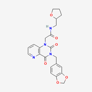 2-(3-(benzo[d][1,3]dioxol-5-ylmethyl)-2,4-dioxo-3,4-dihydropyrido[3,2-d]pyrimidin-1(2H)-yl)-N-((tetrahydrofuran-2-yl)methyl)acetamide
