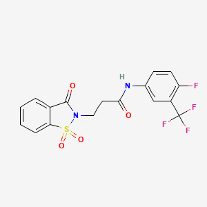 3-(1,1-dioxido-3-oxobenzo[d]isothiazol-2(3H)-yl)-N-(4-fluoro-3-(trifluoromethyl)phenyl)propanamide