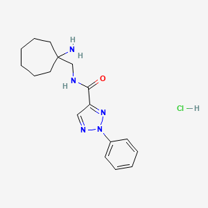 N-[(1-Aminocycloheptyl)methyl]-2-phenyltriazole-4-carboxamide;hydrochloride