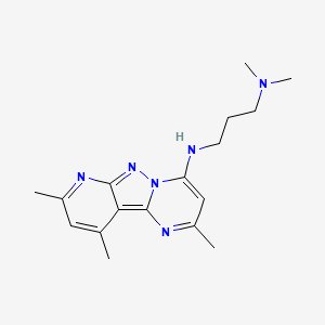 molecular formula C17H24N6 B2772867 Dimethyl-[3-[(2,8,10-trimethylpyrido[2,3]pyrazolo[2,4-a]pyrimidin-4-yl)amino]propyl]amine CAS No. 899411-33-7