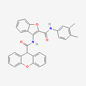 B2772877 N-(2-((3,4-dimethylphenyl)carbamoyl)benzofuran-3-yl)-9H-xanthene-9-carboxamide CAS No. 888462-72-4