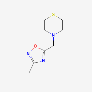 molecular formula C8H13N3OS B2772888 4-[(3-甲基-1,2,4-噁二唑-5-基)甲基]硫代吗啉 CAS No. 2097868-41-0