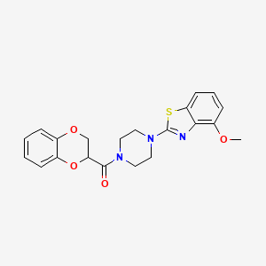 molecular formula C21H21N3O4S B2772892 (2,3-Dihydrobenzo[b][1,4]dioxin-2-yl)(4-(4-methoxybenzo[d]thiazol-2-yl)piperazin-1-yl)methanone CAS No. 897477-62-2